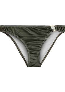 Solid & Striped - The Mimi ring-embellished low-rise bikini briefs - Green - L