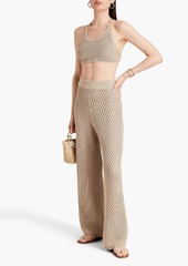 Solid & Striped - The Muccia cropped metallic crochet-knit halterneck top - Metallic - XS
