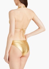 Solid & Striped - The Nani metallic mid-rise bikini briefs - Metallic - XS