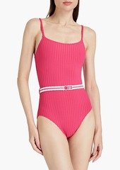 Solid & Striped - The Nina belted ribbed recycled swimsuit - Pink - XS