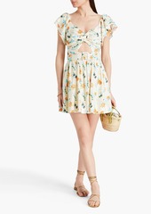 Solid & Striped - The Renata cutout floral-print linen-blend mini dress - Multicolor - XS