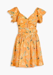 Solid & Striped - The Renata cutout floral-print linen-blend mini dress - Multicolor - XS