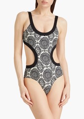 Solid & Striped - The Sarah cutout printed swimsuit - Black - XS