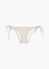 Solid & Striped - The Tenley metallic ribbed low-rise bikini briefs - Metallic - XL
