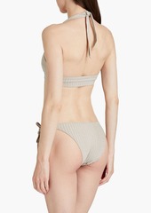 Solid & Striped - The Tenley metallic ribbed low-rise bikini briefs - Metallic - XL