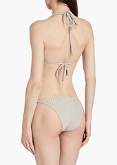 Solid & Striped - The Tenley metallic ribbed triangle bikini top - Metallic - L