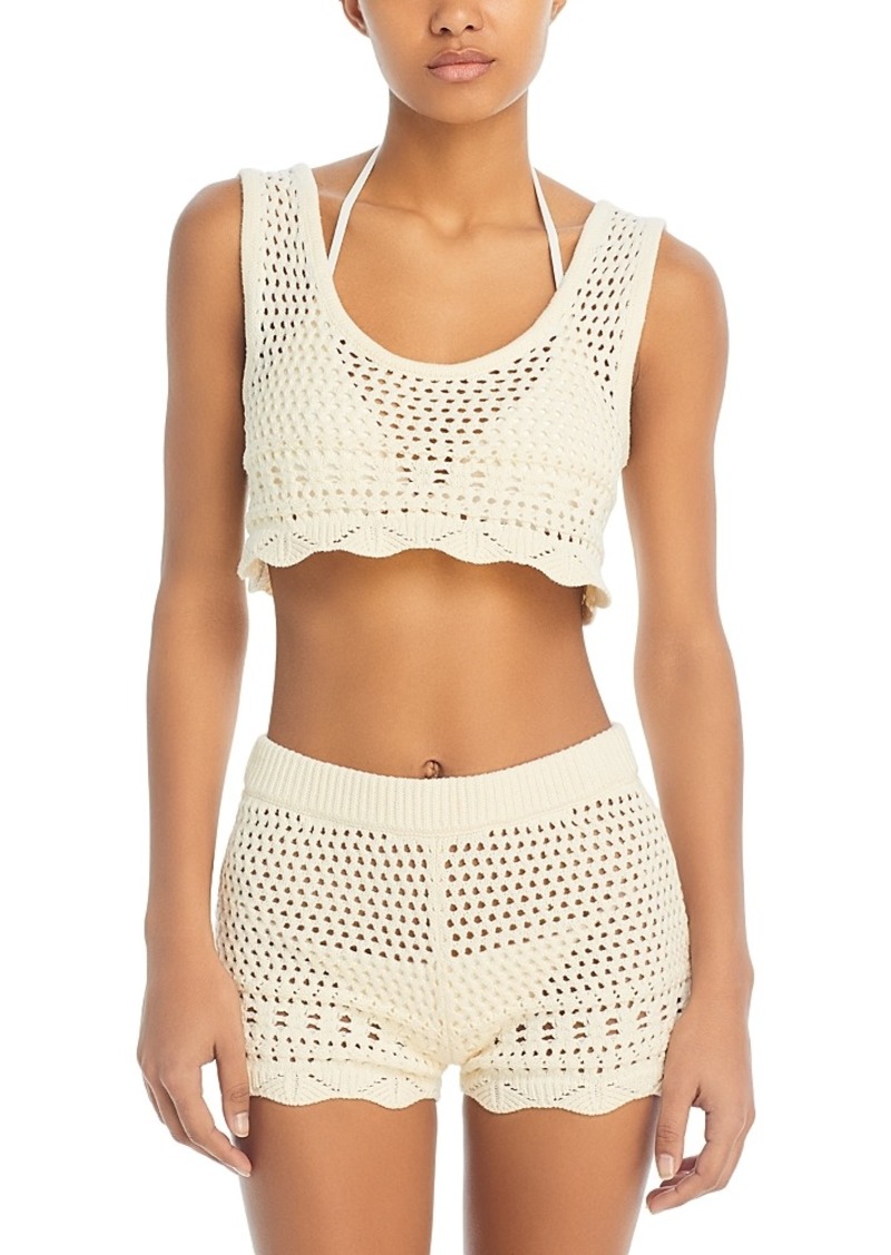 Solid & Striped The Carlyle Crochet Crop Top Swim Cover-Up
