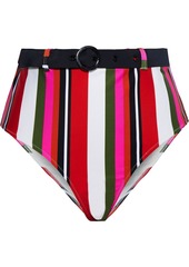 Solid & Striped Woman The Cora Belted Striped High-rise Bikini Briefs Multicolor