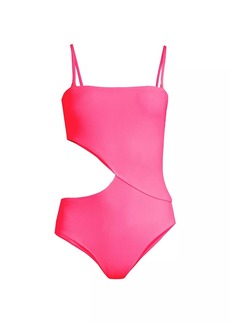 Solid & Striped The Cameron Crinkle Ribbed Cut-Out One-Piece Swimsuit