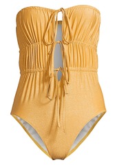 Solid & Striped The Paula Ruched Tie-Front One-Piece Swimsuit