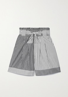 Solid & Striped The Talia Belted Striped Cotton-blend Shorts