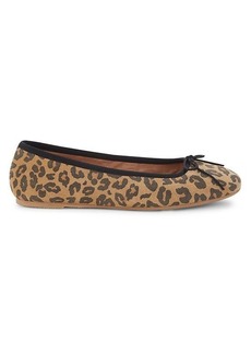 Soludos Darby Leopard-Print Suede Ballet Flats