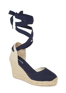 Soludos Wedge Lace-Up Espadrille Sandal in Midnight Blue at Nordstrom
