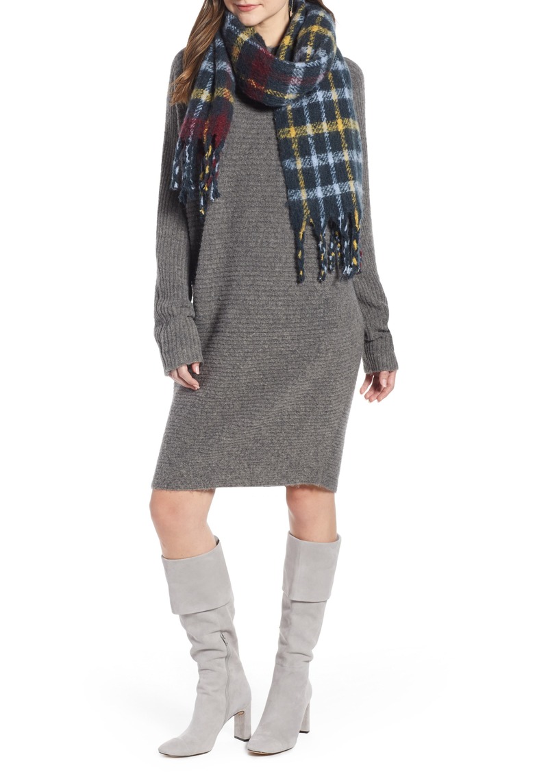 Something Navy Check Blanket Scarf (Nordstrom Exclusive)