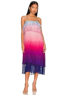 Something Navy Ombre Pleated Tiered Dress