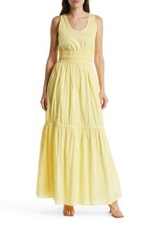 Something Navy Smocked Waist Cotton Sundress in Yellow at Nordstrom