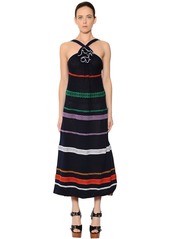 Sonia Rykiel Embroidered Stripes Cotton Voile Dress