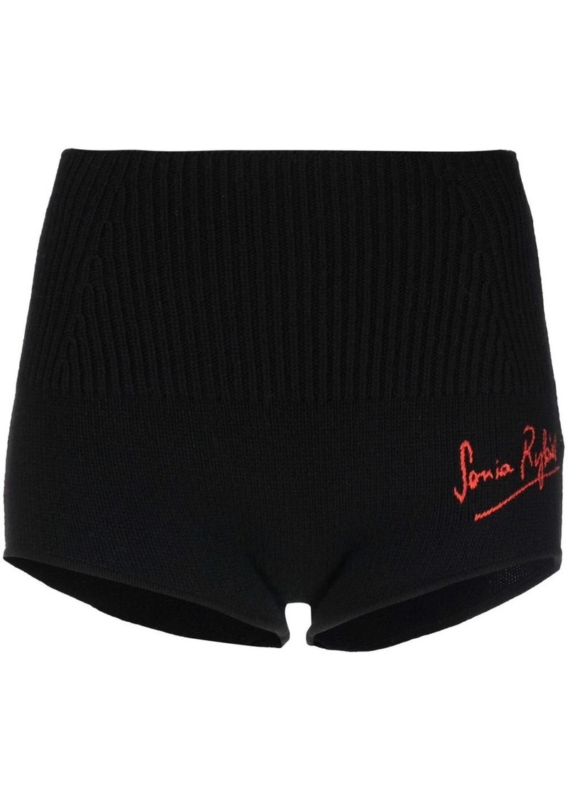 Sonia Rykiel logo-embroidered knitted shorts