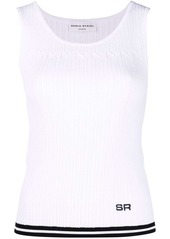 Sonia Rykiel logo-embroidered pointelle-knit tank top