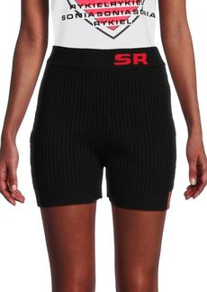 Sonia Rykiel Logo Wool Bike Shorts