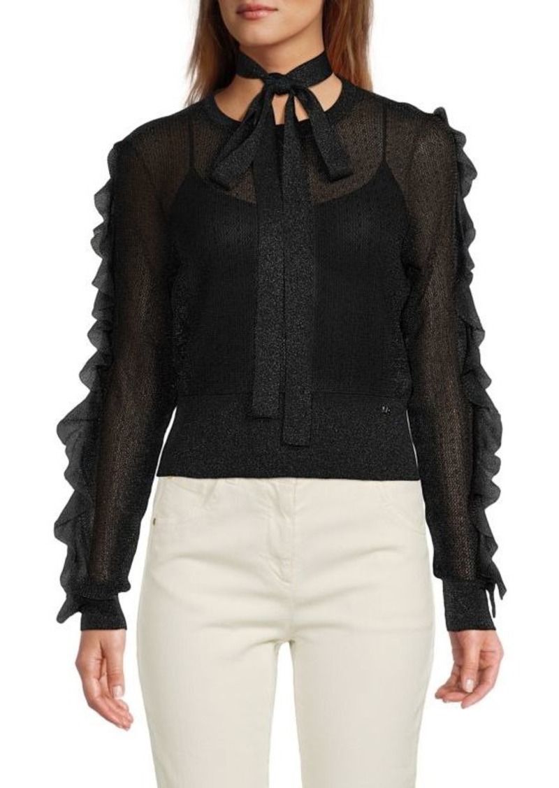 Sonia Rykiel Ruffle Tie Neckline Top