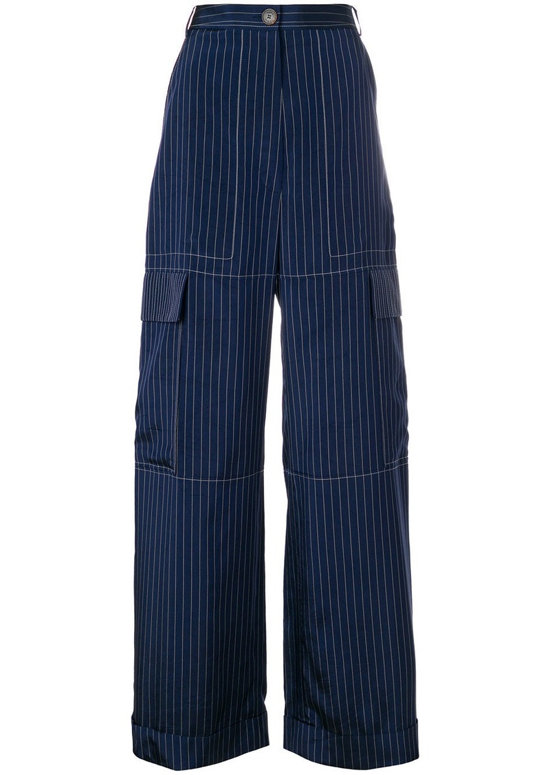 pinstripe cargo trousers