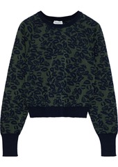 Sonia Rykiel Woman Metallic Cotton-blend Jacquard Sweater Army Green