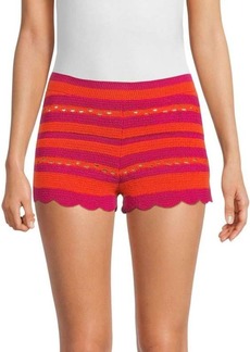 Sonia Rykiel Striped Crochet Mini Shorts