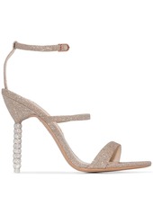 Sophia Webster champagne glitter rosalind 100 leather sandals