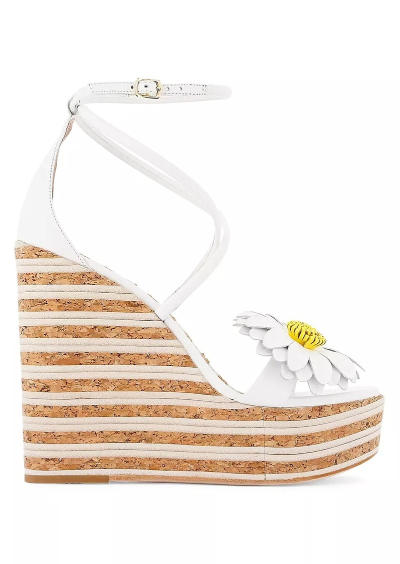 Sophia Webster Margarita 140MM Leather Cork Wedge Sandals