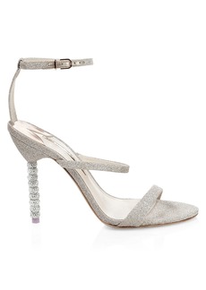 Sophia Webster Rosalind Embellished-Heel Glitter Leather Sandals