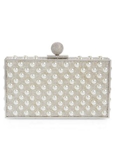 SOPHIA WEBSTER Clara Crystal Box Clutch in Silver And Pearl at Nordstrom