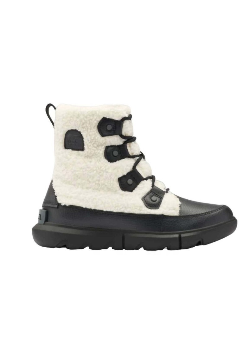 Sorel Explorer Ii Joan Cozy Boot In Black, Sea Salt