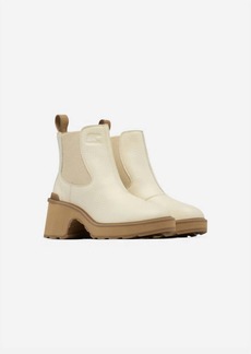 Sorel Heel Chelsea Boots In Bleached Ceramic, Caribou Buff