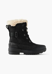 Sorel - Shearling-trimmed leather ankle boots - Black - US 5