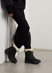 Sorel - Shearling-trimmed leather ankle boots - Black - US 5