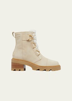 Sorel Joan Suede Faux Fur Lace-Up Boots