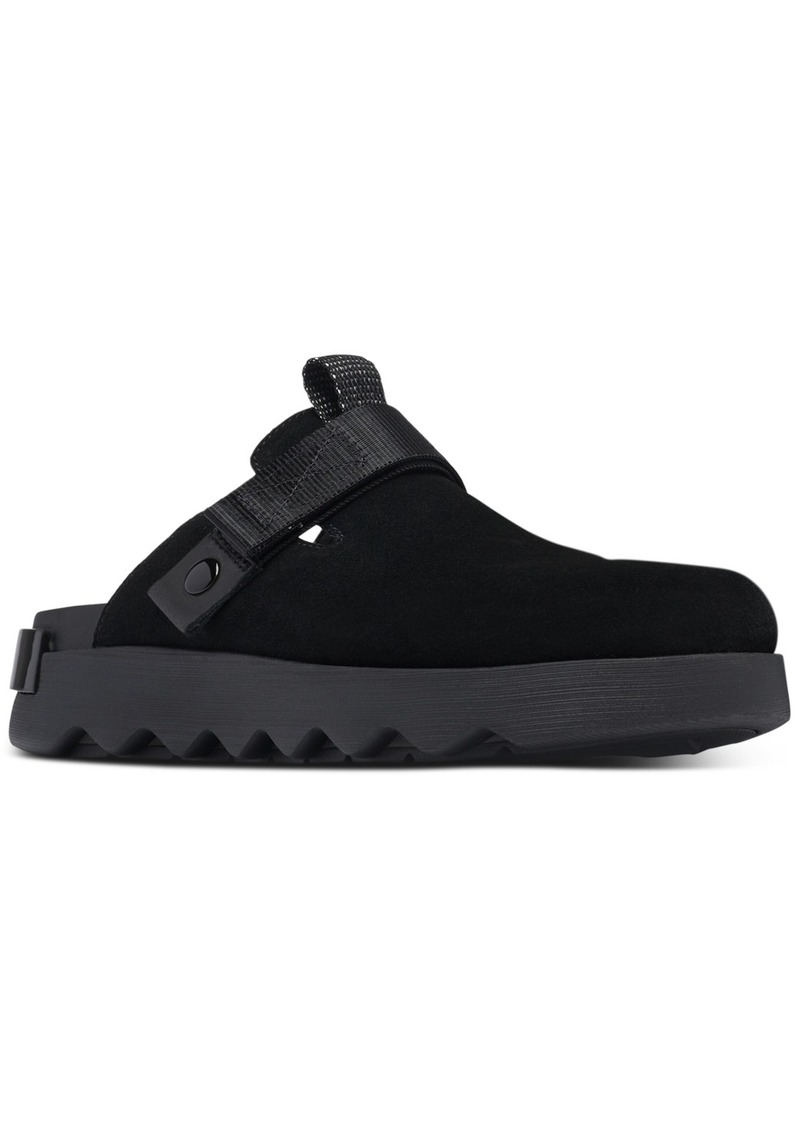 Sorel Viiber Slip-On Strap Clog Flats - Black, Sea Salt