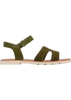 Sorel Women's Ella III Ankle Strap Flat Sandal, Size 9, Green