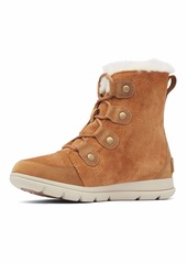 Sorel Women's Leather and Suede Snow Boot Brown Camel Brown Ancient Fossil
