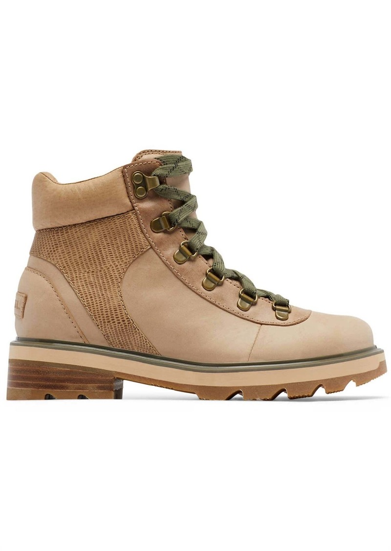 Sorel Women's Lennox Hiker Waterproof Boot In Canoe/stone Green