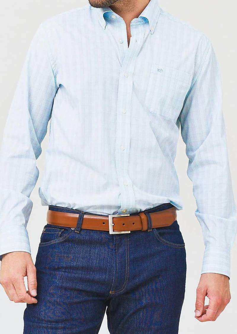 Southern Tide Carlton Plaid Brrr Intercoastal Sport Shirt In Fog