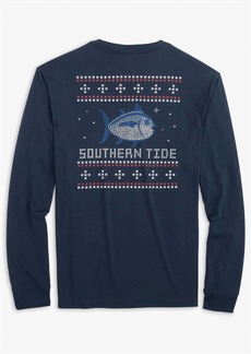 Southern Tide Fair Isle Skipjack Long Sleeve T-Shirt In Blue