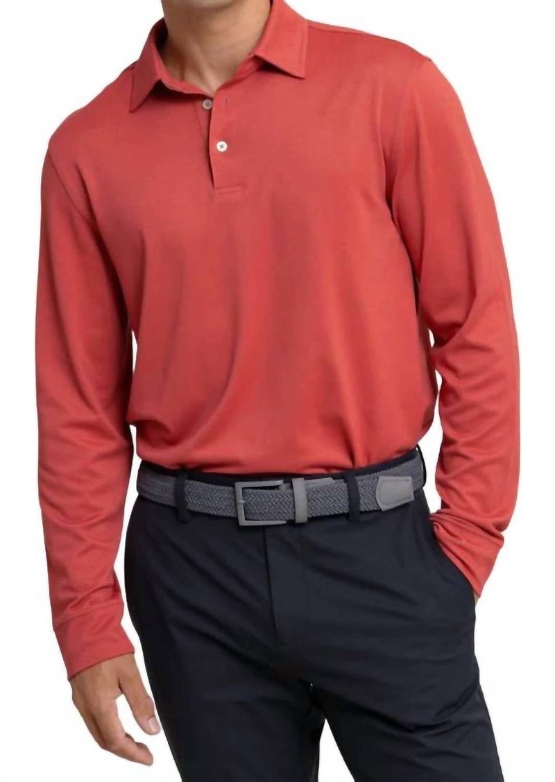 Southern Tide Long Sleeve Polo Shirt In Mineral Red