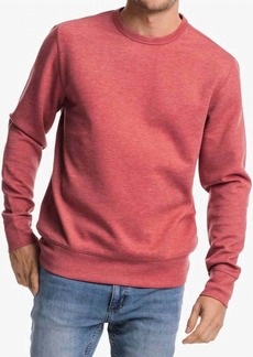 Southern Tide Men's Lockley Heather Interlock Crew Sweater In Heather Tuscany Red