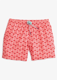 Southern Tide Men's Why So Crabby Printed Swim Trunk In Rose Blush