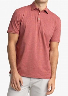 Southern Tide Performance Stretch Short Sleeve Polo Shirt In Heather Tuscany Red