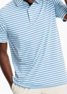 Southern Tide Ryder Redmond Striped Performance Polo In Heather Niagara