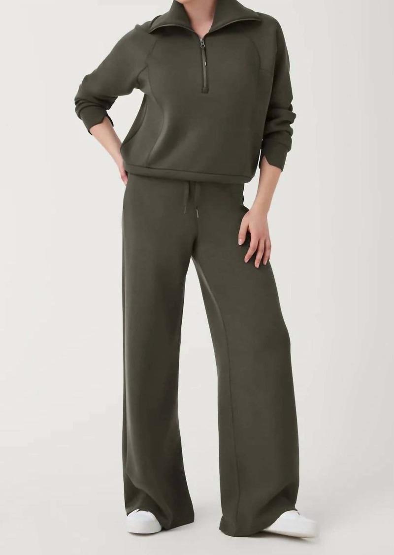 Spanx Airessential Wide Leg Pants In Dark Palm