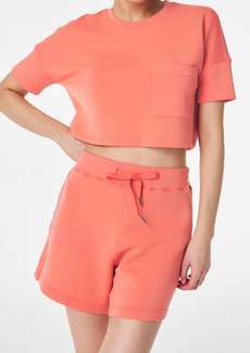 Spanx Airessentials Cropped Pocket Tee In Sunset Peach